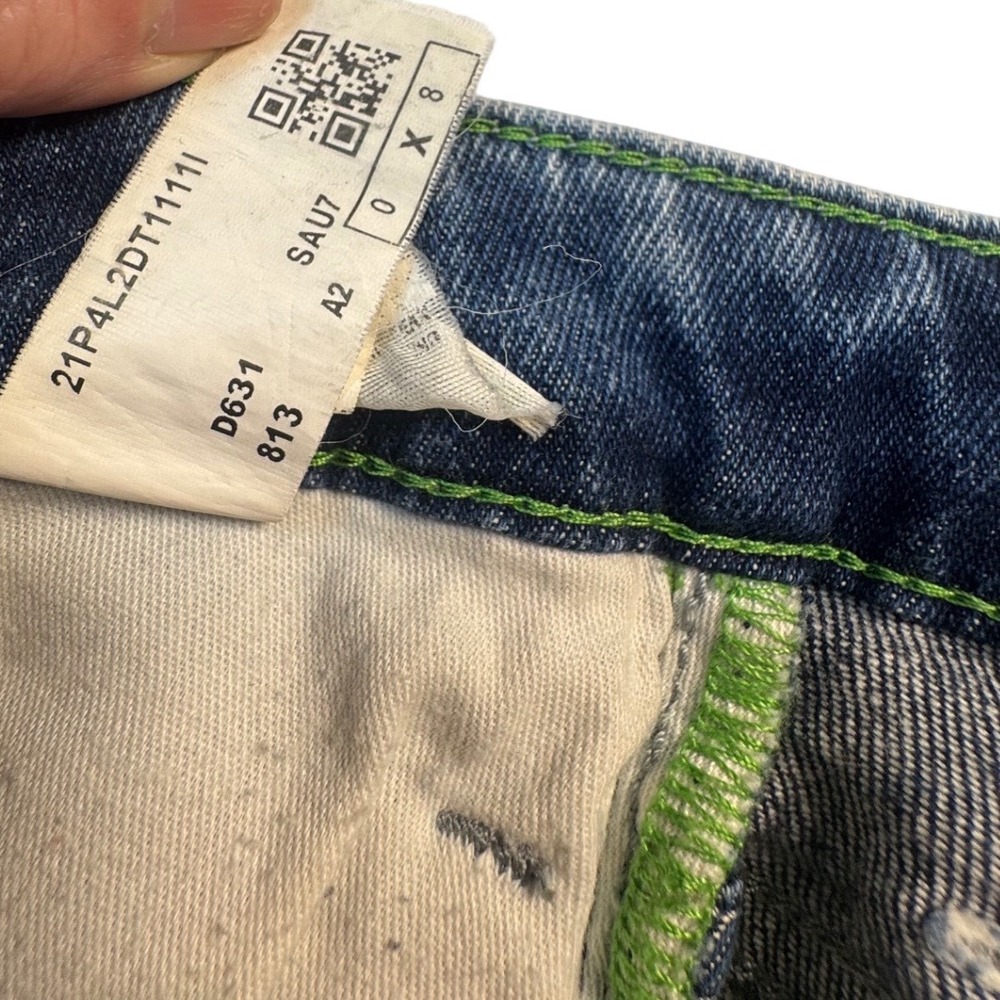 United Colors of Benetton Mens Skinny Blue Acid Wash Stretch Jeans 34 - Picture 6 of 10